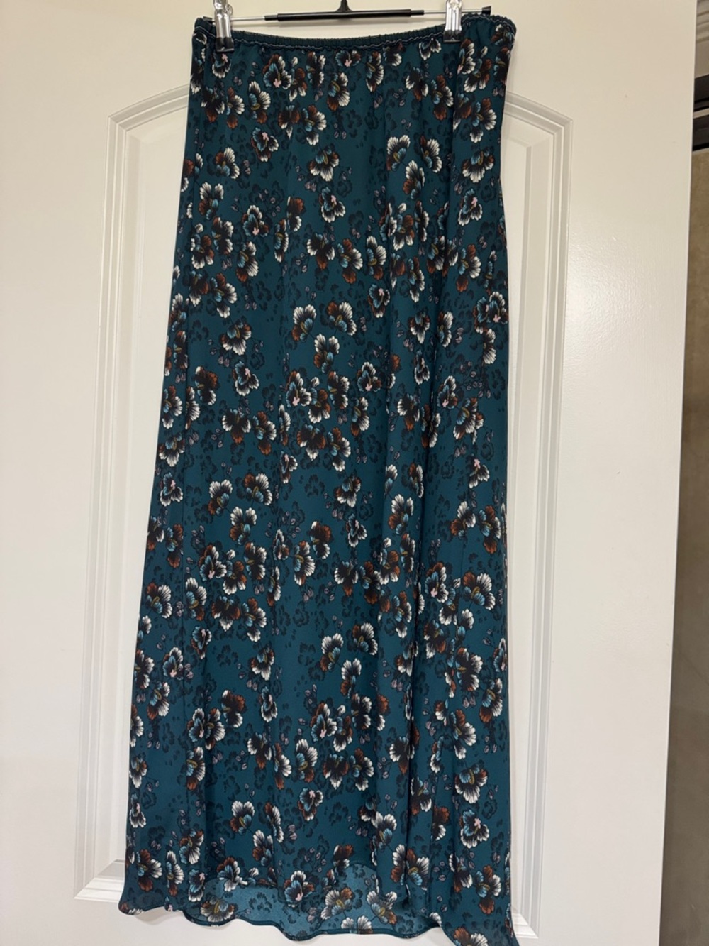 Max Studio Teal Floral Maxi Skirt